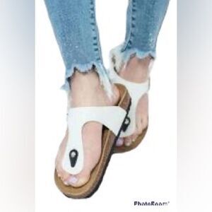 Genuine Leather Insole T-Strap Sandals - 37    🌻🌻🌻🌻